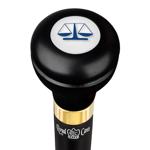 Royal Canes Legal lawyer Flask Walking Stick w/ Black Beechwood Shaft & Pewter Collar