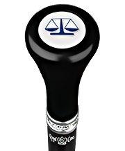Royal Canes Legal lawyer Flat Top Walking Stick w/ Black Beechwood Shaft & Pewter Collar