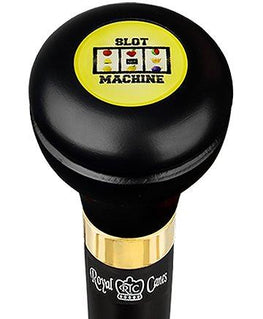 Royal Canes Lucky Slot Machine Flask Walking Stick w/ Black Beechwood Shaft & Pewter Collar