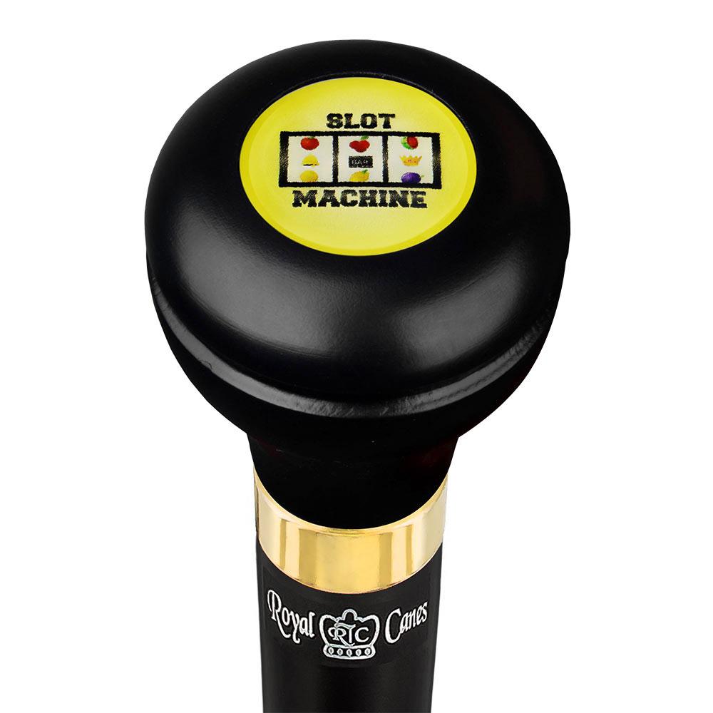 Royal Canes Lucky Slot Machine Flask Walking Stick w/ Black Beechwood Shaft & Pewter Collar