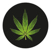 Royal Canes Marijuana Leaf Flat Top Walking Stick w/ Black Beechwood Shaft & Pewter Collar