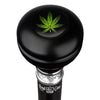 Royal Canes Marijuana Leaf Knob Walking Stick w/ Black Beechwood Shaft & Pewter Collar