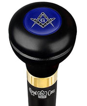 Royal Canes Mason Blue Flask Walking Stick w/ Black Beechwood Shaft & Pewter Collar
