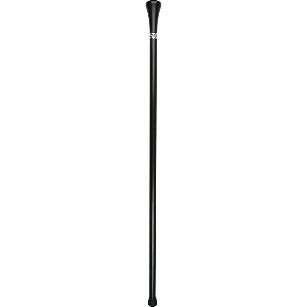 Royal Canes Navy Flat Top Walking Stick With Black Beechwood Shaft and Pewter Collar