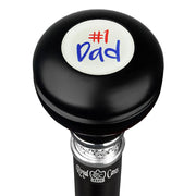 Royal Canes Number One Dad Knob Walking Stick w/ Black Beechwood Shaft & Pewter Collar