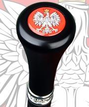 Royal Canes Polish Eagle Flat Top Walking Stick With Black Beechwood Shaft and Pewter Collar