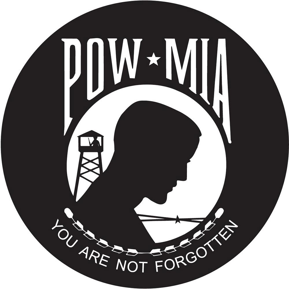 Royal Canes POW-MIA Flat Top Walking Stick With Black Beechwood Shaft and Pewter Collar