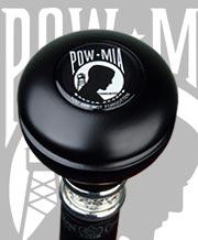Royal Canes POW-MIA Knob Walking Stick With Black Beechwood Shaft and Pewter Collar