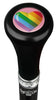 Royal Canes Rainbow Pride Heart Flat Top Walking Stick w/ Black Beechwood Shaft & Pewter Collar