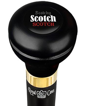 Royal Canes Scotchy Scotch Flask Walking Stick w/ Black Beechwood Shaft & Pewter Collar