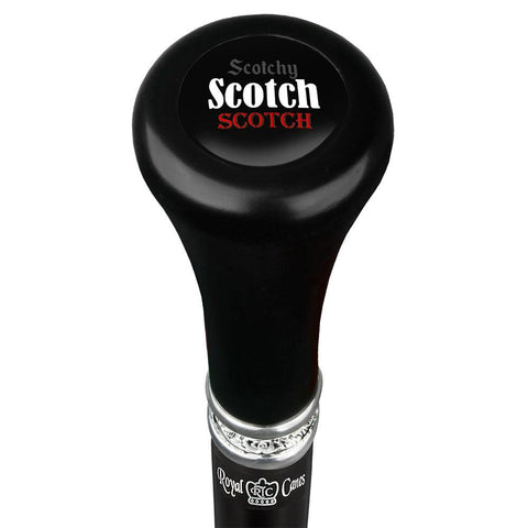 Royal Canes Scotchy Scotch Top Walking Stick w/ Black Beechwood Shaft & Pewter Collar