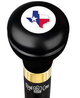 Royal Canes Texas Flask Walking Stick w/ Black Beechwood Shaft & Pewter Collar