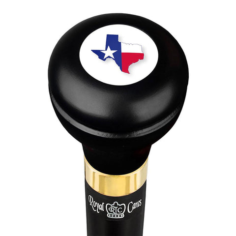 Royal Canes Texas Flask Walking Stick w/ Black Beechwood Shaft & Pewter Collar
