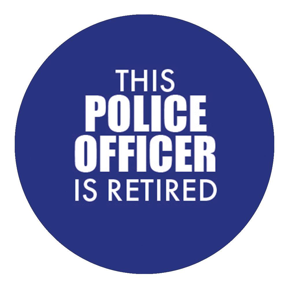 Royal Canes This Police Officer Is Retired Flat Top Walking Stick w/ Black Beechwood Shaft & Pewter Collar