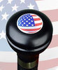 Royal Canes U.S.A. Flag Flask Walking Stick With Black Beechwood Shaft and Brass Collar