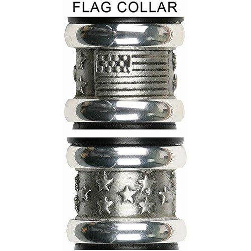 Royal Canes U.S.A Flag Flat Top Walking Stick With Black Beechwood Shaft and Pewter Collar