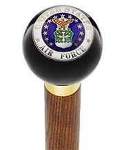 Royal Canes U.S. Air Force Black Round Knob Cane w/ Custom Color Ash Shaft & Collar