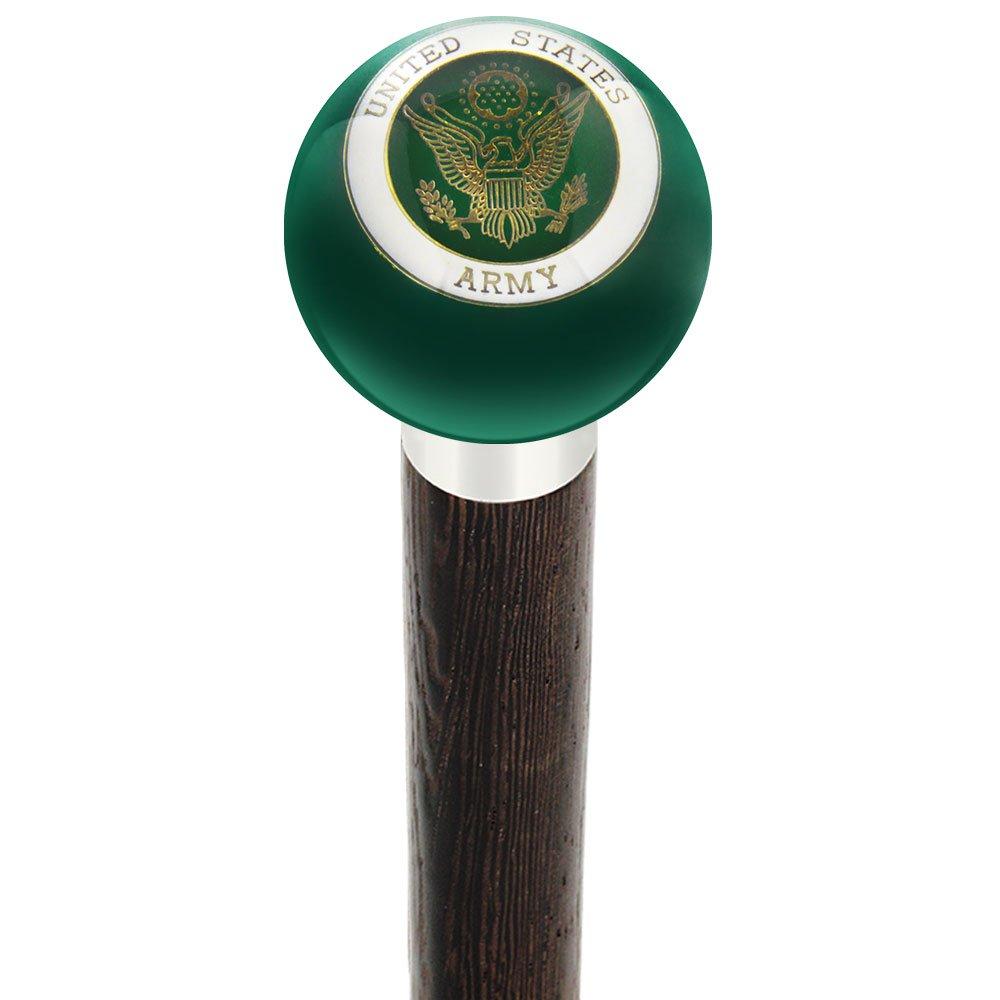 Royal Canes U.S. Army Green Round Knob Cane w/ Custom Wood Shaft & Collar