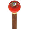 Royal Canes U.S. Coast Guard Red Round Knob Cane w/ Custom Color Ash Shaft & Collar