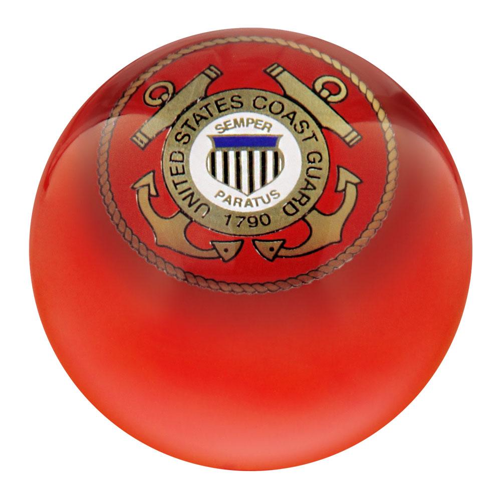 Royal Canes U.S. Coast Guard Red Round Knob Cane w/ Custom Color Ash Shaft & Collar