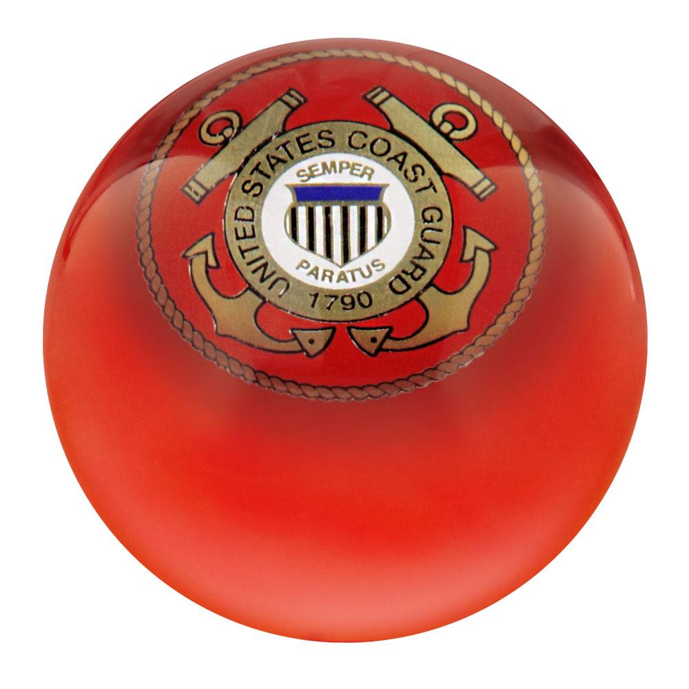 Royal Canes U.S. Coast Guard Red Round Knob Cane w/ Custom Wood Shaft & Collar