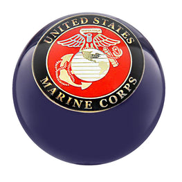 Royal Canes U.S. Marine Corps Dark Blue Round Knob Cane w/ Custom Color Ash Shaft & Collar