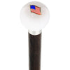 Royal Canes USA Flag White Round Knob Cane w/ Custom Wood Shaft & Collar