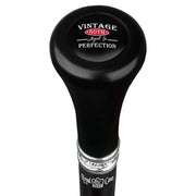 Royal Canes vintage 80th Birthday Symbol Top Walking Stick w/ Black Beechwood Shaft & Pewter Collar