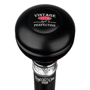 Royal Canes Vintage 90th Birthday Symbol Knob Walking Stick w/ Black Beechwood Shaft & Pewter Collar