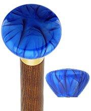 Royal Canes Nostalgia Pearl Blue Flat Top Cane w/ Custom Color Ash Shaft & Collar