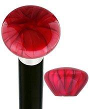 Royal Canes Nostalgia Pearl Red Flat Top Cane w/ Custom Wood Shaft & Collar