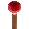 Royal Canes Nostalgia Pearl Red Flat Top Cane w/ Custom Wood Shaft & Collar