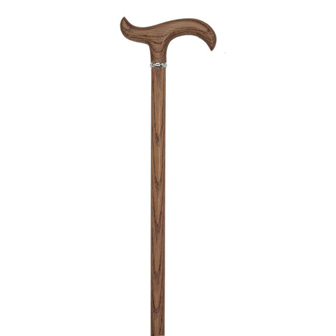 Royal Canes Nuevo Form Handle Walking Cane with Oak with Silver Collar
