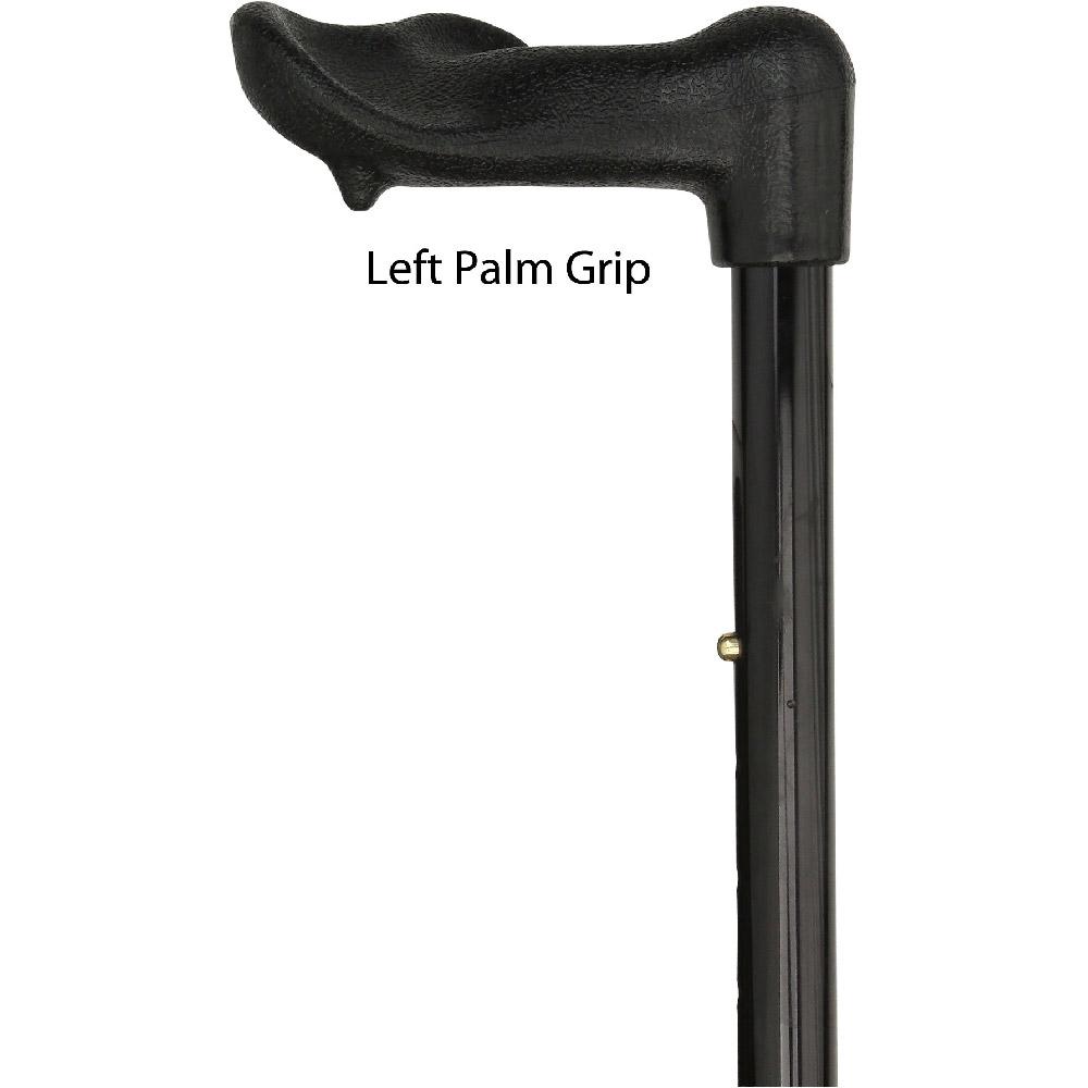Black Adjustable Folding Cane with Comfort Palm Grip