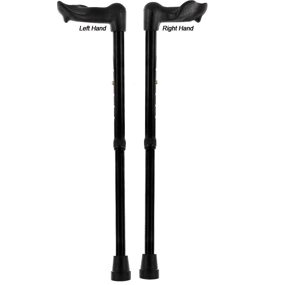 Royal Canes Black Palm Grip Adjustable Walking Cane with Aluminum Shaft