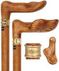 Royal Canes Oak Palm Grip Walking Cane With Oak wood Shaft and Brass Collar