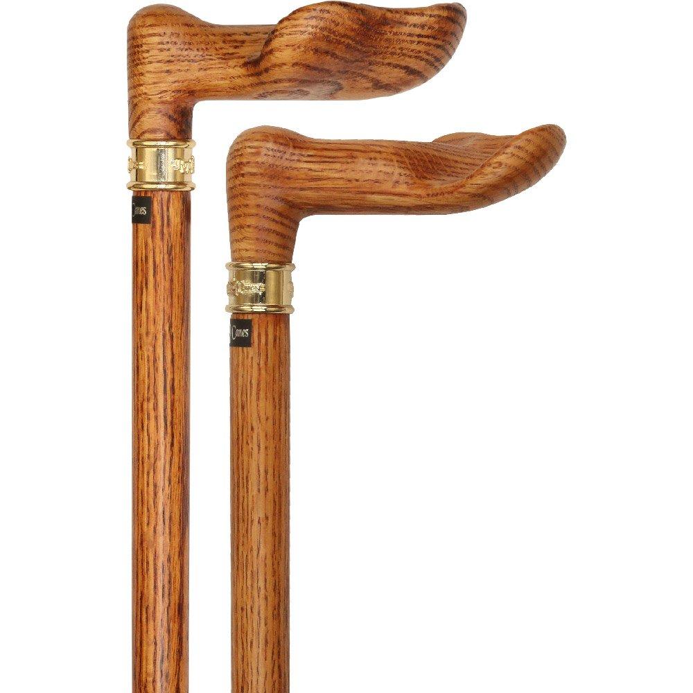 Luxury Oak Palm Grip Walking Cane - Ergonomic Comfort