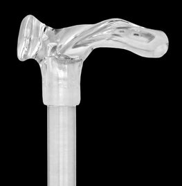 Royal Canes Palm Grip Walking Cane With Clear Lucite Handle and Shaft
