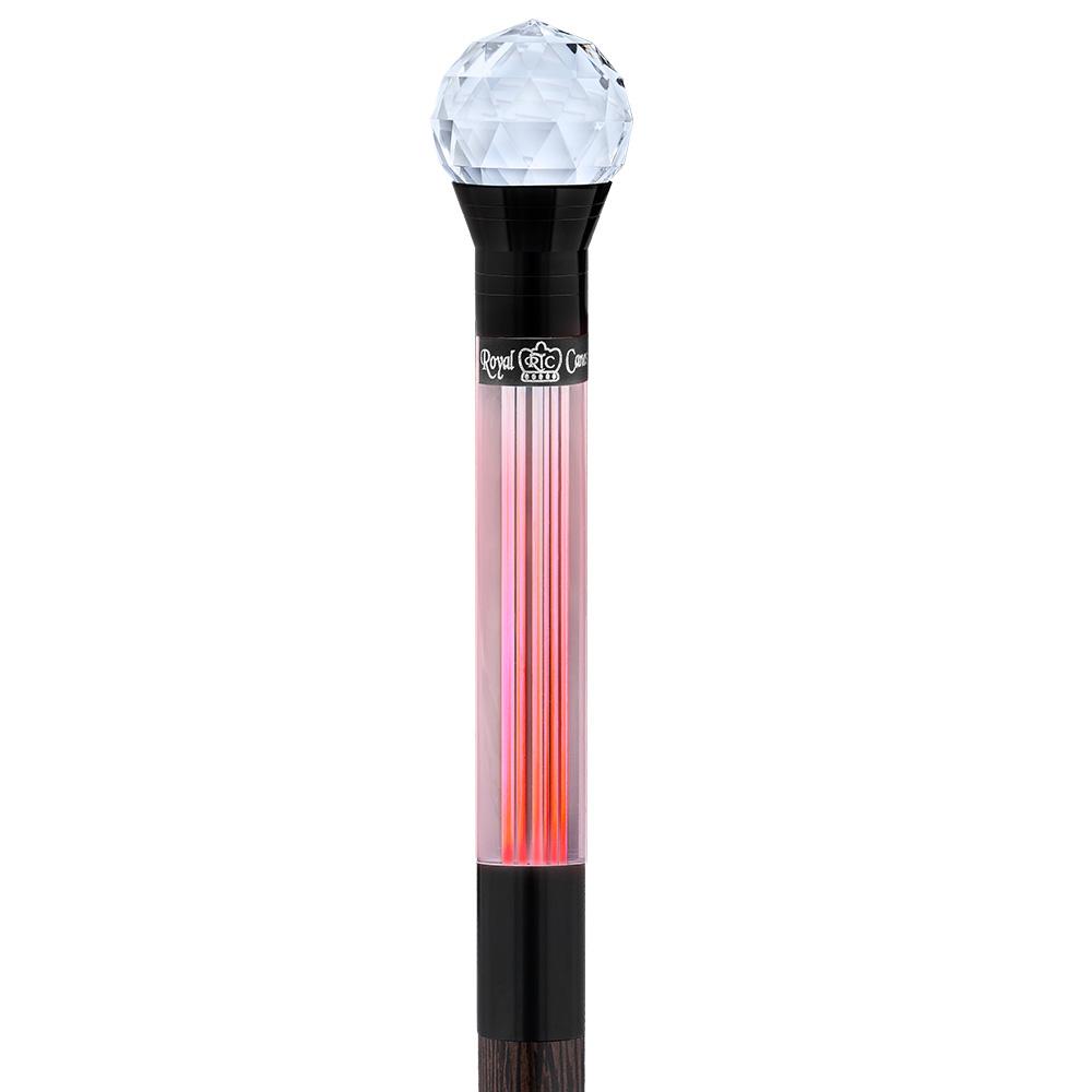 Royal Canes Crystal Ball Handle Walking Stick With Light Up Lucite with Wenge Wood