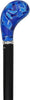 Royal Canes Arctic Blue Knob Handle Walking Stick With Black Beechwood Shaft and Silver Collar