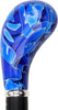 Royal Canes Arctic Blue Knob Handle Walking Stick With Black Beechwood Shaft and Silver Collar