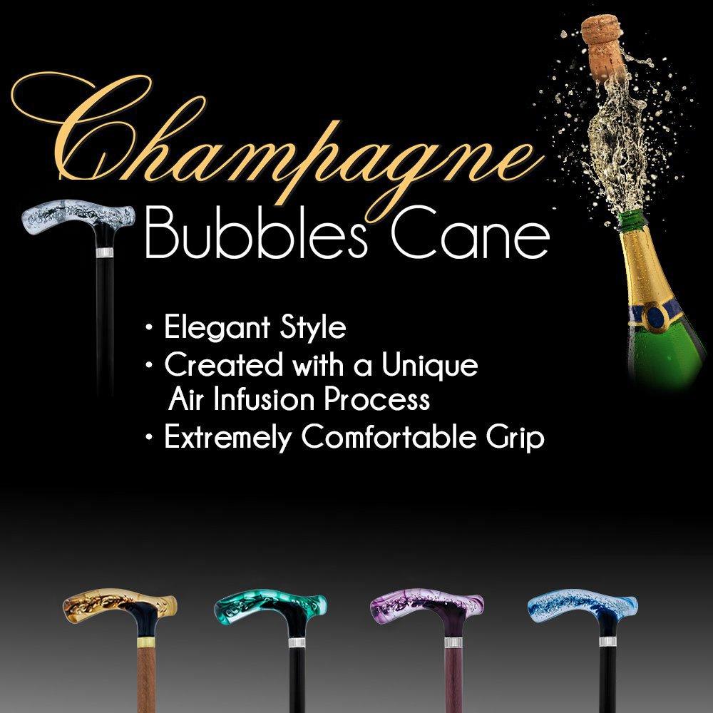 Royal Canes Black and Clear Acrylic Bubble Handle Cane w/ Custom Wooden Shaft