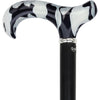 Royal Canes Black Onyx Derby Walking Cane With Black Beechwood Shaft and Silver Collar