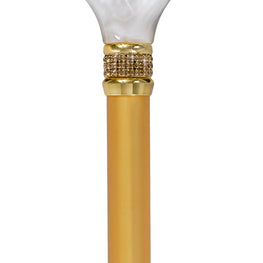 Royal Canes Golden Day Pearlz w/ Rhinestone Collar Gold Designer Adjustable Cane