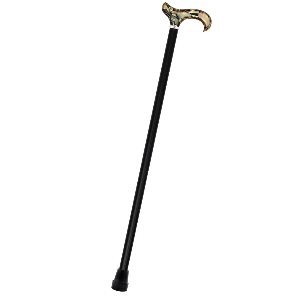 Royal Canes Golden Sienna Derby Walking Cane With Black Beechwood Shaft and Silver Collar
