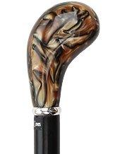 Royal Canes Golden Sienna Knob Handle Walking Stick With Black Beechwood Shaft and Silver Collar