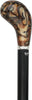 Royal Canes Golden Sienna Knob Handle Walking Stick With Black Beechwood Shaft and Silver Collar