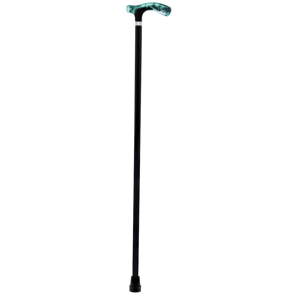 Royal Canes Green and Clear Acrylic Bubble Handle Cane w/ Custom Wooden Shaft
