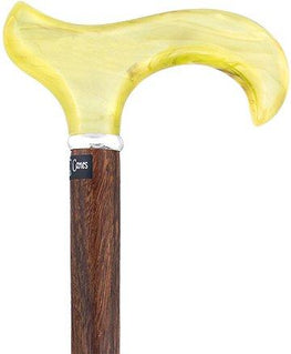 Royal Canes Lemon Ice Derby Walking Cane With Genuine Rosewood Shaft and Silver Collar