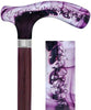 Royal Canes Purple and Clear Acrylic Bubble Handle Cane w/ Custom Wooden Shaft